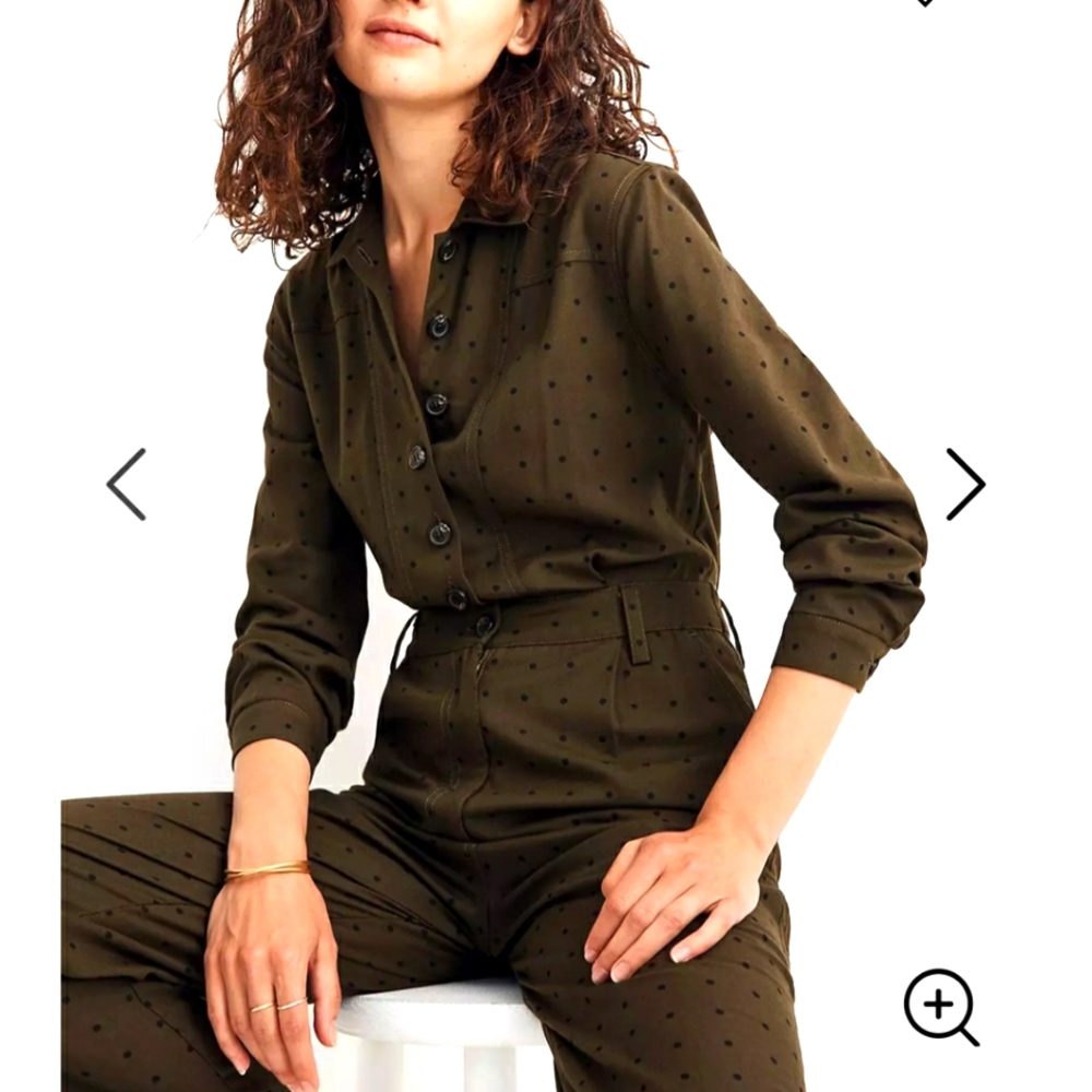 Madewell Seamed Coverall Jumpsuit in Grid Dot